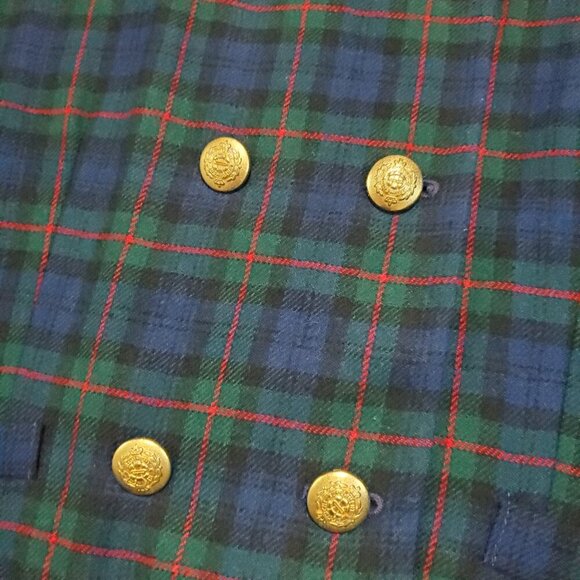 Vintage Pendleton Plaid Tartan Gold Double Breasted Academia Wool Jacket - 18 - Picture 5 of 8